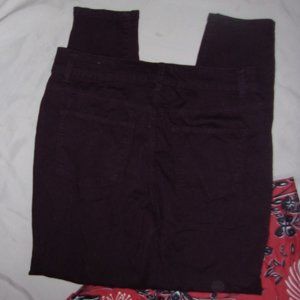🌟 size   large womens maroon colored pants jeans stretch